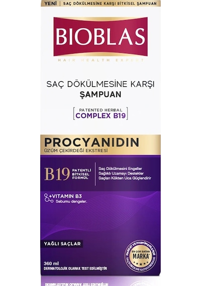 Bioblas Procyanidin Saç Dökülmesine & Yağlanmaya Karşı Şampuan 360 Ml Yeni Ambalaj