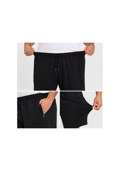 H&c Coolboy Erkek Büyük Beden Battal Şort Fermuarlı Cepli Esnek Günlük Spor Şort 2xl-6xl siyah