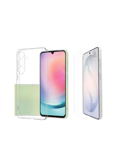 Samsung Galaxy S26 İle Uyumlu Kılıf Esnek Premium Telefon Kılıfı Ve Temperli Cam Ekran Koruyucu Şeffaf