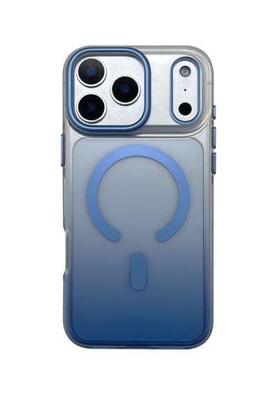 Sbprc İphone 18 Pro Max / 17 Pro Max İçin Kılıf Renk Geçişli Şeffaf M-safe Şarja Uygun Augus Kapak Mavi