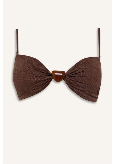 Defacto Regular Fıt İnce Askılı Kahverengi Bikini Üstü E4372ax26smbn341 Kahve-bn341
