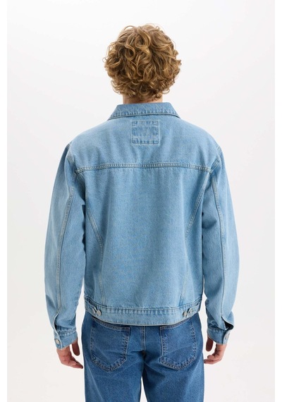 Defacto %100 Pamuk Regular Fit Jean Ceket E0835ax25spnm39 Mavi-nm39
