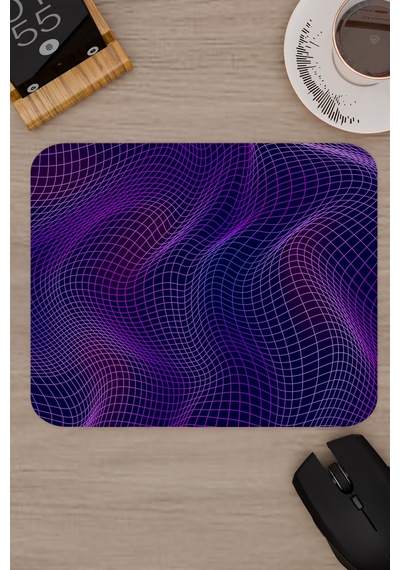 Vaporwave Grid Kaymaz Dikişli Kauçuk Oyuncu Mousepad V3 - 22x18 Gaming Mouse Pad Fare Altlığı