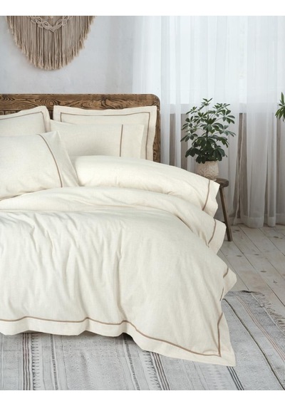 Cotton Box Çift Kişilik Nevresim Takımı Inborn Banded Kahve Diğer