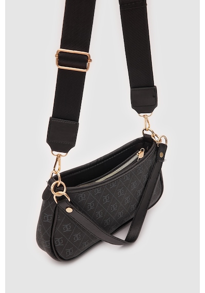 Shule Bags Farme Monogram Baget Ve Çapraz Çanta Siyah Siyah