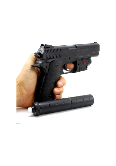 Lazer Işıklı Silah Oyuncak Desert Eagle Tabanca Boncuk Atan