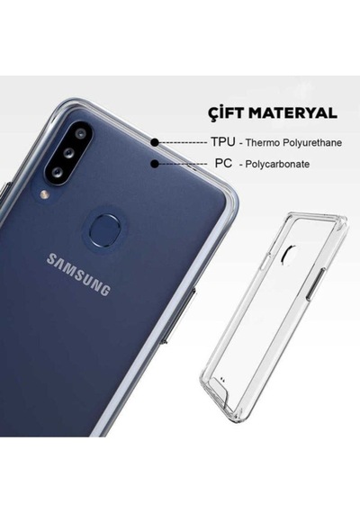 Samsung Uyumlu Galaxy A20s Kılıf Zore Gard Silikon Renksiz