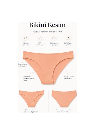 Sebatingo Kadın Külot Bikini Pamuklu Çok Renkli 7 Li Paket Model E37000-600 L