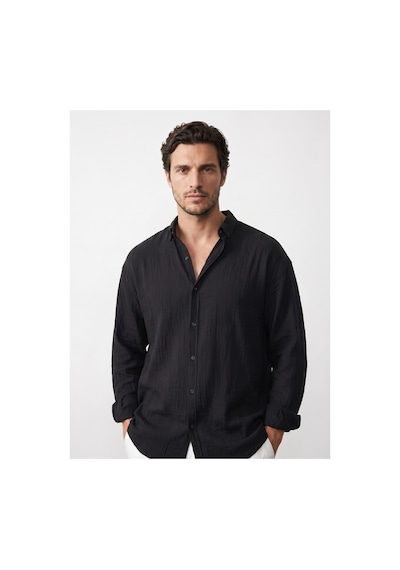 Baselco Amalfi Muslin Oversize Gömlek - Basic Fresh Beyaz + Siyah