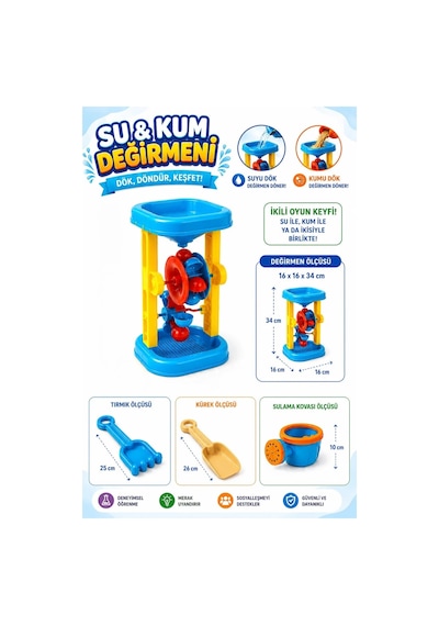 Bytoys By-967 Su Ve Kum Değirmeni Suluklu
