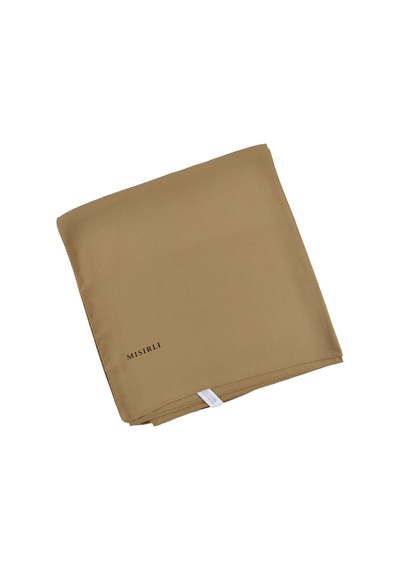 Mim Eşarp Mısırlı Eşarpları Queen Krep Düz Renk Eşarp 110x110 Cm Koyu Gold