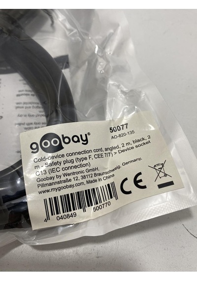 Goobay 50077 Güç Kablosu 2 Metre