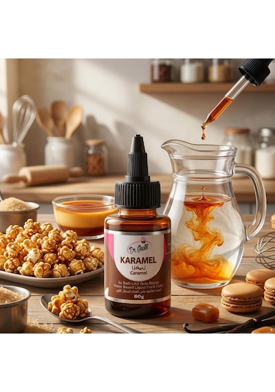Su Bazlı Likit Gıda Boyası Karamel 60 Gr Pastacılık İçin Yoğun Renk Verici