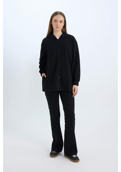 DeFacto Wide Leg Geniş Paça Esnek Belli Uzun Boy Pantolon E4387AX24WNBK81 Siyah