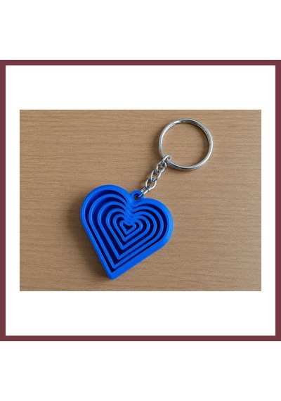 Storeşahin 3d Baskı Kalp Fidget Anahtarlık - Hareketli Stres Oyuncağı Ve Çanta Süsü-mavi Shn0720