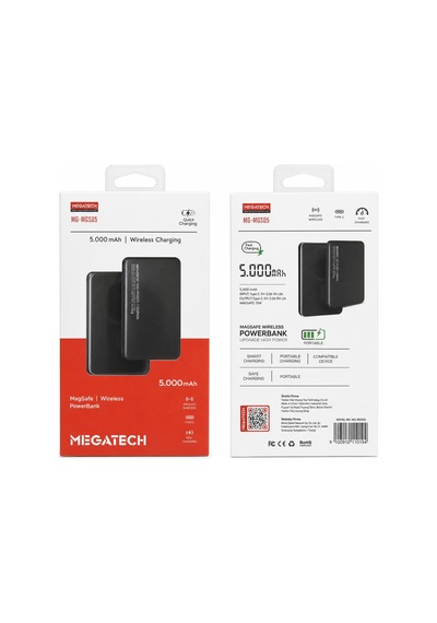 Megatech Mg-mgs05 5.000 Mah 15w Magsafe Type-c Kablosuz Powerbank Çok Renkli