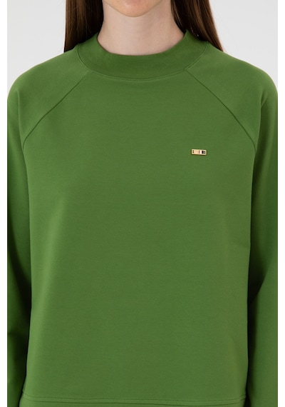 U.S. Polo Assn. Kadın Yeşil Regular Bisiklet Yaka Basic Sweatshırt 50313610-VR054