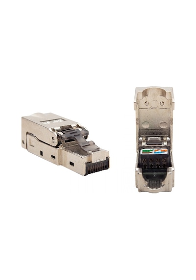 Pensesiz Kolay Bağlantılı Metal Cat6 Stp Jack Konnektör