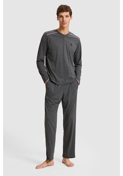 U.S. Polo Assn. Erkek Antrasit Melanj Pijama Takımı 50333256-vr081