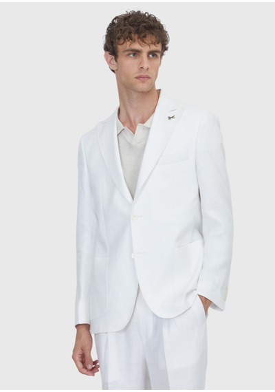 Ramsey Ekru Düz Zeroweight Slim Fit %100 Keten Takım Elbise