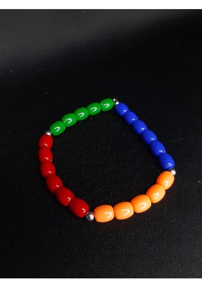 Mryart Renkli Boncuklu El Yapımı Unisex Bileklik Rainbow Tasarım Çok Renkli