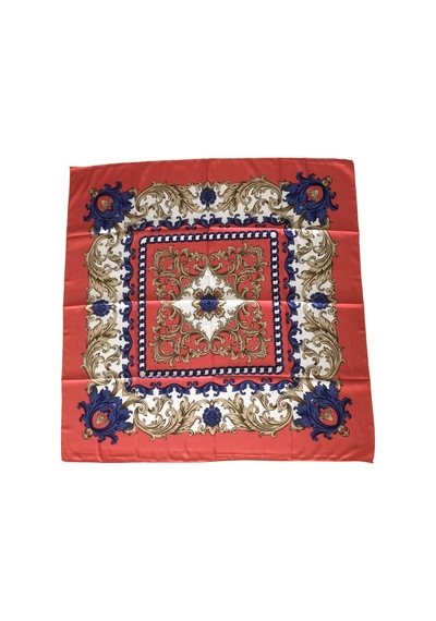 Tikitonki Çiçek Desenli Saten Pudra Pembe Eşarp - 90x90 Pembe Pembe