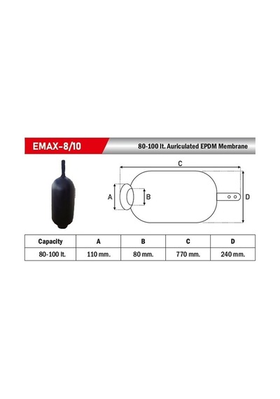 Membran 80 100 Litre - Kulaklı Tip D80