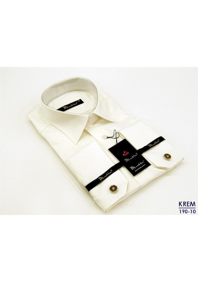 Dicotto Klasik Kesim Micro Kumaş Kol Düğmeli Erkek Gömlek 17 Renk Beyaz