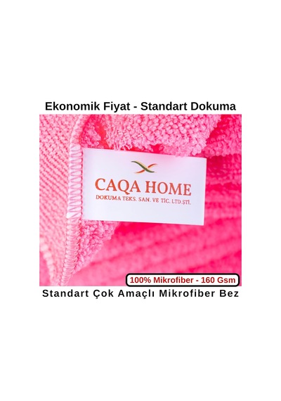 Mikrofiber Bez Seti Paket'te 5 Adet Pembe Renk, 40x40 Cm 160 Gsm Emici Tüylenmez Çabuk Kurur Mikrofiber Temizlik Kurul Genel