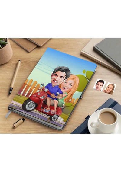 Bk Gift Kişiye Özel Sevgililer Karikatürlü Beyaz Defter-10 , Arkadaşa Hediye , Sevgiliye Hediye