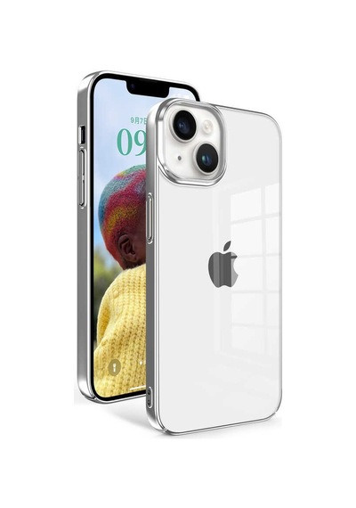 Apple Uyumlu iPhone 14 Kılıf Kamera Çıkıntılı Sert Arkası Şeffaf Kenarları Renkli Transparan Kapak Sun