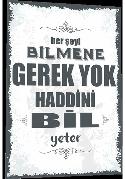 duvar yazıları her şeyi bilmene gerek yok haddini bil yeter retro