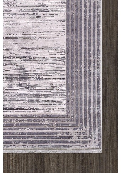 Artemis Halı Couture 00839e Gri Krem Çerçeve Desenli İpek Halı