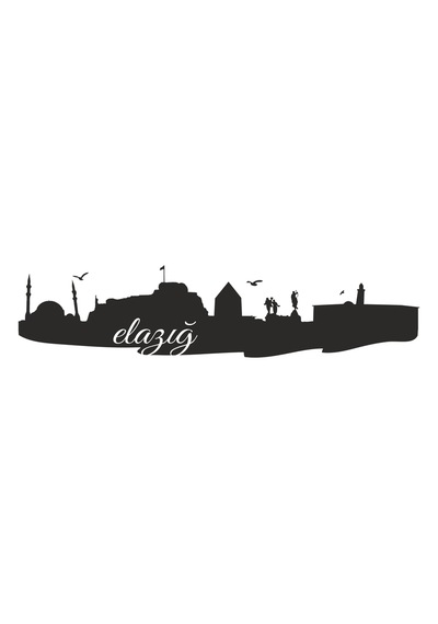 Elazığ Silüeti Sticker 13 X 3 Cm