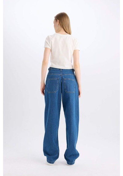 DeFacto Baggy Fit Yüksek Bel Uzun Jean Yıkamalı Pantolon E2156AX24WNNM34 DeFacto Baggy Fit Yüksek Bel Uzun Jean Yıkamalı Pantolon E2156AX24WNNM34