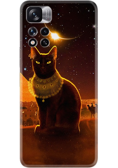 Xiaomi Redmi Note 11 Pro Kılıf Resimli Desenli Silikon Platinium Series Kraliçe Kedi 1873