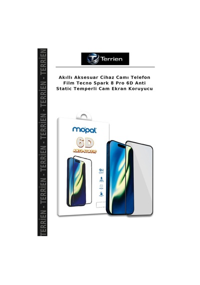 Akıllı Aksesuar Cihaz Camı Telefon Film Tecno Spark 8 Pro 6d Anti Static Temperli Cam Ekran Koruyucu