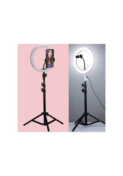 10" Youtuber Video Oda Çekimleri Için Ring Light Sürekli Led Işık+2m Stand Ayak