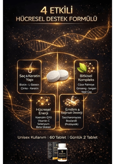 Dr.sammy's Quarine Saç,tırnak,cilt,vücut Vitamini Bitkisel Tablet 60 Tablet