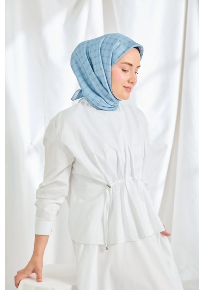 Silk Home %100 Twill İpek Eşarp S539 Mavi