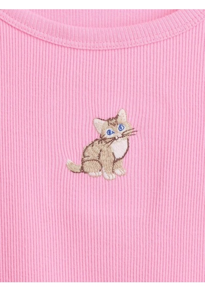 Gap V-sp Ss Rıb Tee Pembe