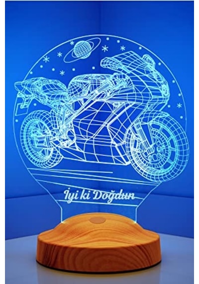 Racing Motosiklet Motor Hayranlarına Hediye 3d Led Lamba, Erkeğe Hediye, Motor Gp Kişiye Özel 3 Boyutlu Lamba Genel