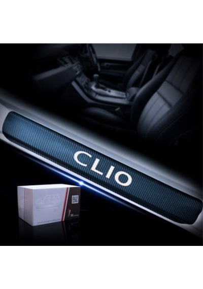 Clio Karbon Kapı Eşiği Koruma Sticker (4 Adet)