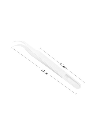Koodmax Hassas Elektronik Ve El Sanatları Tamir Cımbızı Sert Plastik 12cm Kavisli Cımbız Beyaz