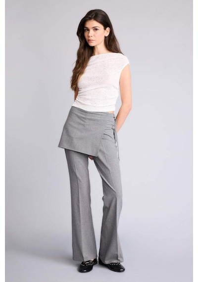 Defacto Flare Fıt Normal Bel Standart Boy Pantolon G9501ax26spgr394 Gri-gr394