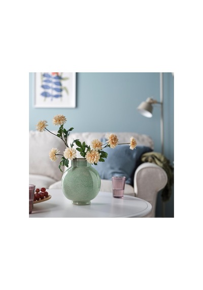Ikea Glansgran Seramik Vazo 23 Cm Açık Yeşil