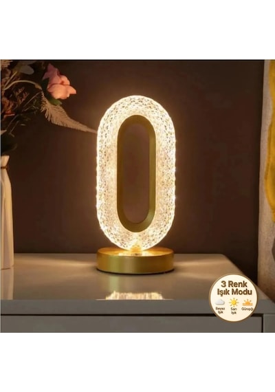 Alfa Gold 3 Renk Modu Kristal Elektrikli Yılbaşı Masa Ve Gece Lam