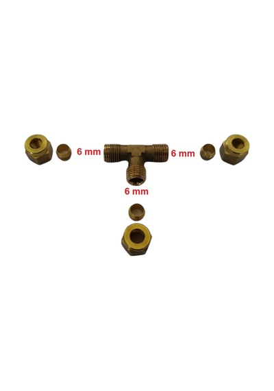 Bakır Boru Birleştirme T Aparatı 6 Lık (6x6x6mm)