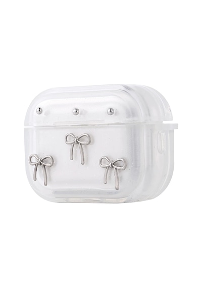 Apple Uyumlu AirPods Pro 2 Zore Airbag 44 Airbag Tasarımlı Simli Şeffaf Kutup Kılıf Fiyonk