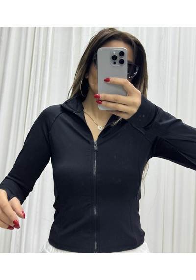 Daves Fermuarlı Slim Fit Parmak Detaylı -siyah Siyah